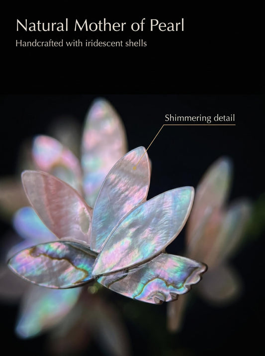Luxury 3D Shell Inlay Orchid Artwork for Modern Zen Home Decor and Japandi Living Room