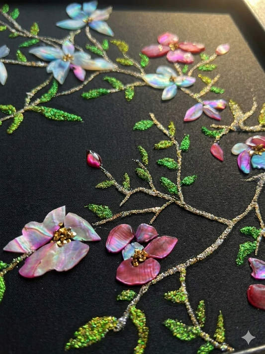 Luxury Spring Blossom Mother of Pearl Mosaic Wall Decor for High-End Interior Design