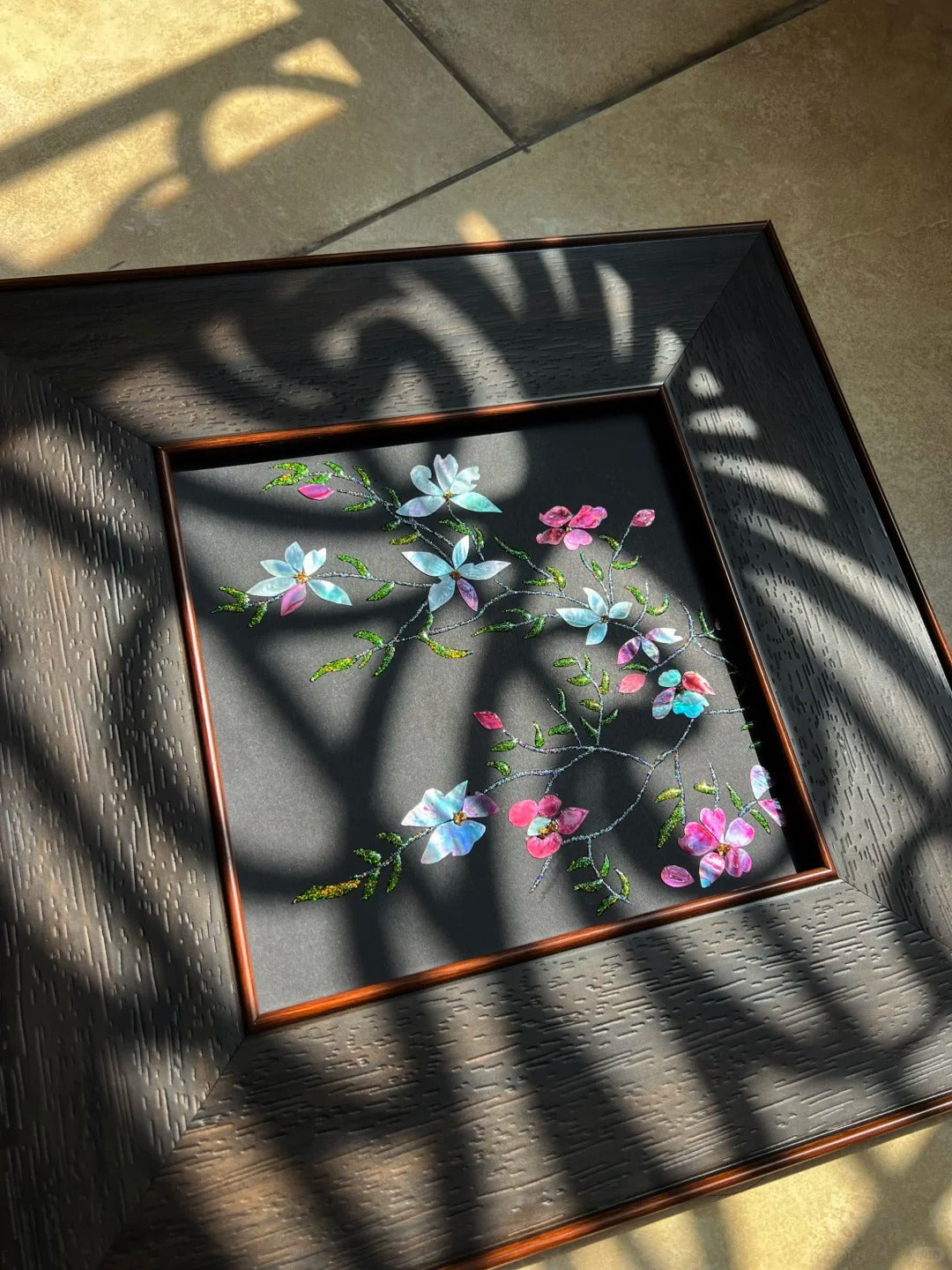 Luxury Spring Blossom Mother of Pearl Mosaic Wall Decor for High-End Interior Design