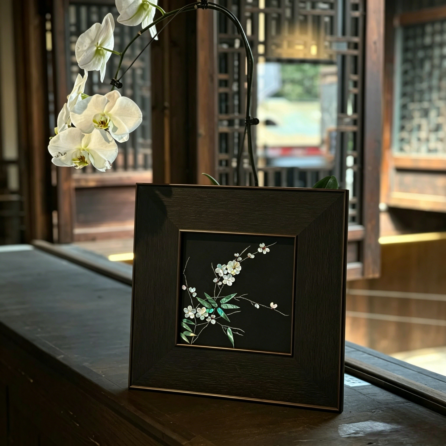 Handcrafted Traditional Chinese Shell Inlay Art Painting Oriental Home Wall Decor