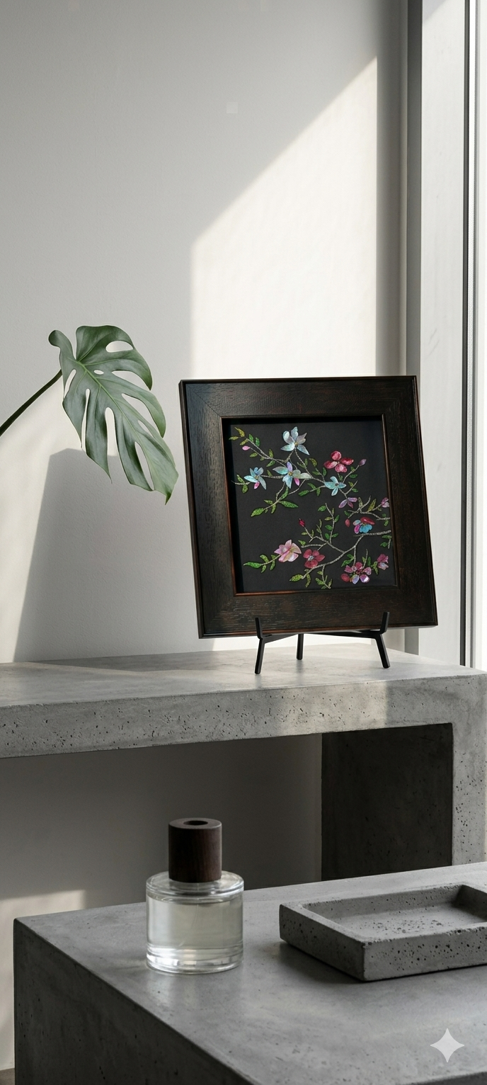 Luxury Spring Blossom Mother of Pearl Mosaic Wall Decor for High-End Interior Design